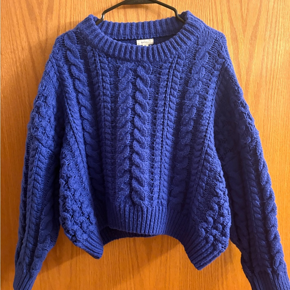 Blue Cable Knit Sweater
